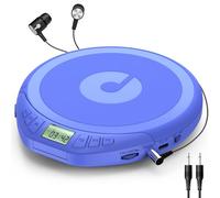 Gueray Lettore CD Portatile Personale con Cuffie Display LCD Protezione Anti-Skip HiFi Classic CD Music Player Supporto Funzione di Memoria PROG Lettore CD per Auto Casa (Blu)