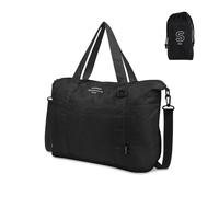 Guerity Borsa da viaggio pieghevole, borsa da palestra impermeabile da 20-35 l, borsa da viaggio leggera durante la notte, borsone da viaggio per il fine settimana, Nero , Classico