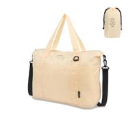 Guerity Borsa da viaggio pieghevole, borsa da palestra impermeabile da 20-35 l, borsa da viaggio leggera durante la notte, borsone da viaggio per il fine settimana, Beige, Classico