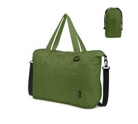 Guerity Borsa da viaggio pieghevole, borsa da palestra impermeabile da 20-35 l, borsa da viaggio leggera durante la notte, borsone da viaggio per il fine settimana, Verde, Classico
