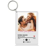 Guerity Portachiavi personalizzabile con cornice per foto musicali, placca Spotify personalizzata | canzone acrilica personalizzata con portachiavi con foto, regali per mamma da figlia figlio,