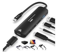 Guermok Adattatore 5-in-1 da Usb-C a occhiali AR, ricarica rapida 100W PD, video 8K@60Hz, porte Usb-C - per X-real Air/2 Pro/One, RayNeo Air, Rokid, Switch, Steam, Phone 15/16, Nero