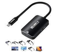 Guermok Adattatore per occhiali da USB C a USB-C AR, 4K a 60 Hz / 1080P a 144 Hz, PD3.0, switch 2 dock e console portatile, per display AR Type-C, monitor portatili, giochi, lavoro e viaggi (nero)