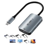 Guermok Adattatore per occhiali da USB C a USB-C AR, 4K a 60 Hz / 1080P a 144 Hz, PD3.0, switch 2 dock e console portatile, per display AR Type-C, monitor portatili, giochi, lavoro e viaggi (grigio)