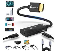 Guermok AR - Adattatore per display da HDMI a USB-C, 1,5 m, 4K a 60 Hz, convertitore AR con DC 5 V, per X-REAL One/Air 2 Pro/Ray-Neo/Ro-kid, Switch 2/1, monitor portatili, nero