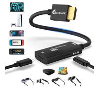 Guermok AR - Adattatore per display da HDMI a USB-C, 1,5 m, 4K a 60 Hz, convertitore XR con DC 5 V, per X-REAL One/Air 2 Pro/Ray-Neo/Ro-kid, Switch 2/1, monitor portatili, nero