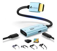 Guermok Occhiali AR HDMI a USB-C Display Adapter, convertitore video 4K | Switch 2/1, Xbox1, PS4/5 HDMI Source to USB-C Display Converter, per XREAL/Air Pro/RayNeo/Rokid, monitor portatili (blu)