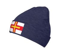 Guernsey Flag Beanie cappello per uomo donna inverno caldo maglia polsini cappelli acrilico teschio Cap Navy blu