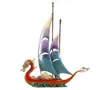 GUERNSEY Ornamento della statua di attrazione ricchezza Ornamenti creativi Scrivania barca a vela Rame, statue fatte a mano per la casa, il soggiorno, l'ufficio, scaffalature, vetrina decorazione