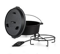 Klarstein Guernsey - Premium dutch oven12.0, pentola per BBQ, ghisa, pretrattata, piedi d'appoggio, misura XL/12 qt