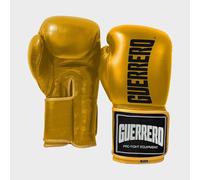 Guerrero Guantoni da Boxe Titan Strap Series, in Vera Pelle, Chiusura a Strappo, Unisex, 10 Once (oro, 16 oz)