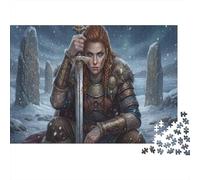 Guerriera Vichinga Puzzle 1000 Pezzi,Sfida Impossibile,Gioco Educativo,dai 14 Anni,Adulti E Ragazzi,Decorazione Casa,Idea Regalo,Cartone Di Qualità,Antistress 70x50cm