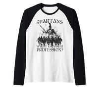 Guerrieri leggendari di Sparta Re Leonida I Spartan Maglia con Maniche Raglan