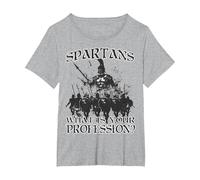 Guerrieri leggendari di Sparta Re Leonida I Spartan Maglietta, Donna Plus-Size, Grigio Melange, 6X