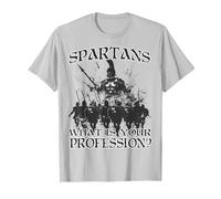 Guerrieri leggendari di Sparta Re Leonida I Spartan Maglietta, Uomo, Argento, S