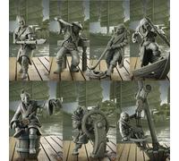 Guerrieri Pirata 7 Pezzi - Figure Tabletop 28mm - TPGEO Minis SDA D&D Pathfinder