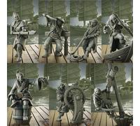 Guerrieri Pirata 7 Pezzi - Figure Tabletop 28mm - TPGEO Minis SDA D&D Pathfinder