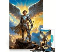 Guerriero angelico,Arcangelo Michele Puzzle per adulti da 1000 pezzi Gioco di logica Taglio di precisione Bordi lisci Regalo perfetto per riunioni di famiglia (38x52cm)