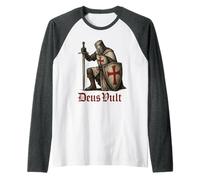 Guerriero cattolico: Deus Vult - Cavaliere del Tempio Maglia con Maniche Raglan