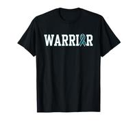 Guerriero Cervicale Cancer Awareness Teal Bianco Militare Maglietta