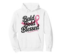 Guerriero con Nastro Rosa Calvo audace e Benedetto da combattente Contro Il Cancro al Seno Felpa con Cappuccio