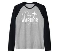 Guerriero della Preghiera Efesini 6:18 Forza e Fede Maglia con Maniche Raglan