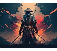 Guerriero Dipingi con i numeri per adulti, il samurai con la spada Dipingi con i numeri, Dipingi con i numeri de pennelli e vernice acrilica, 16 x 20 pollici, nessuna fiamma dipinge con i numeri, per