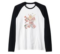 Guerriero epico del fuoco samurai della fiamma Maglia con Maniche Raglan