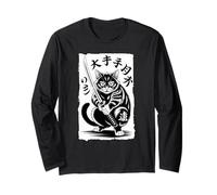 Guerriero Gatto Samurai - Katana Anime Vibe Maglia a Manica