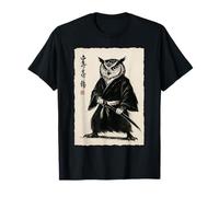 Guerriero Gufo Samurai Giappone Cultura Estetica Tradizione Maglietta