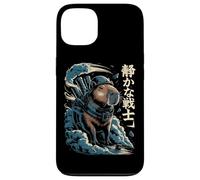 Guerriero mech Capybara con cannoni a vapore e testo kanji Custodia per iPhone 13