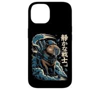 Guerriero mech Capybara con cannoni a vapore e testo kanji Custodia per iPhone 14