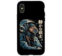 Guerriero mech Capybara con cannoni a vapore e testo kanji Custodia per iPhone X/XS