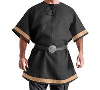 Guerriero medievale vichingo Robe Medievale Tunic Knight Camicia Rock Robe Cosplay Costume Halloween Party Medievale Gonna a armi - Uomo Bryen bordeaux tunica vichinga tunica medievale abbigliamento