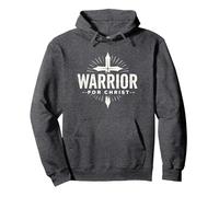Guerriero Religioso per Cristo Fede Abbigliamento per Uomo Felpa con Cappuccio, Unisex per Adulti, Grigio Scuro, S