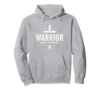 Guerriero Religioso per Cristo Fede Abbigliamento per Uomo Felpa con Cappuccio, Unisex per Adulti, Grigio Melange, L