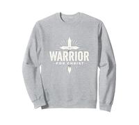 Guerriero Religioso per Cristo Fede Abbigliamento per Uomo Felpa, Unisex per Adulti, Grigio Melange, L
