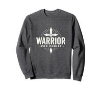 Guerriero Religioso per Cristo Fede Abbigliamento per Uomo Felpa, Unisex per Adulti, Grigio Scuro, L