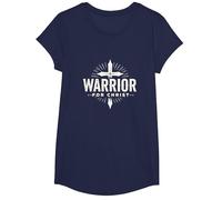 Guerriero Religioso per Cristo Fede Abbigliamento per Uomo Maglietta, Ragazze, Navy, L