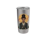 Guerriero Samurai africano Katana Black History Month Bushido Bicchiere termico in acciaio inox doppia parete
