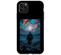 Guerriero samurai che domina il tranquillo crepuscolo del campo illuminato dalla luna Custodia per iPhone 11 Pro Max