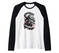 Guerriero Samurai Drago Ultimo Maglia con Maniche Raglan