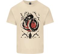 Guerriero Samurai Dragon & Sole Fantasia Mma Uomo Cotone T-Shirt