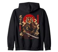 Guerriero Tigre Samurai Arte Felpa con Cappuccio