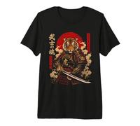 Guerriero Tigre Samurai Arte Maglietta Premium