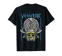 Guerriero Vichingo Teschio Valhalla Rune Bussola Norrena Maglietta