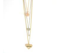 GUESS 3 PC Set Oro, Rosa, Argento Tri 3 Tono Cuore, Blocco Cristallo Chiave Ball