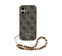 GUESS 4G con cinturino e logo triangolare MagSafe CUSTODIA PER SMARTPHONE per Apple Universale, Marrone