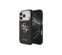 Guess 4G Metal Logo Gold Frame Case per iPhone 17 Pro Max Black