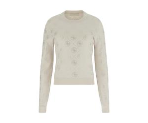 Guess - 4G Rhinestones Sweater - - Knitwear - Donna - Beige - M